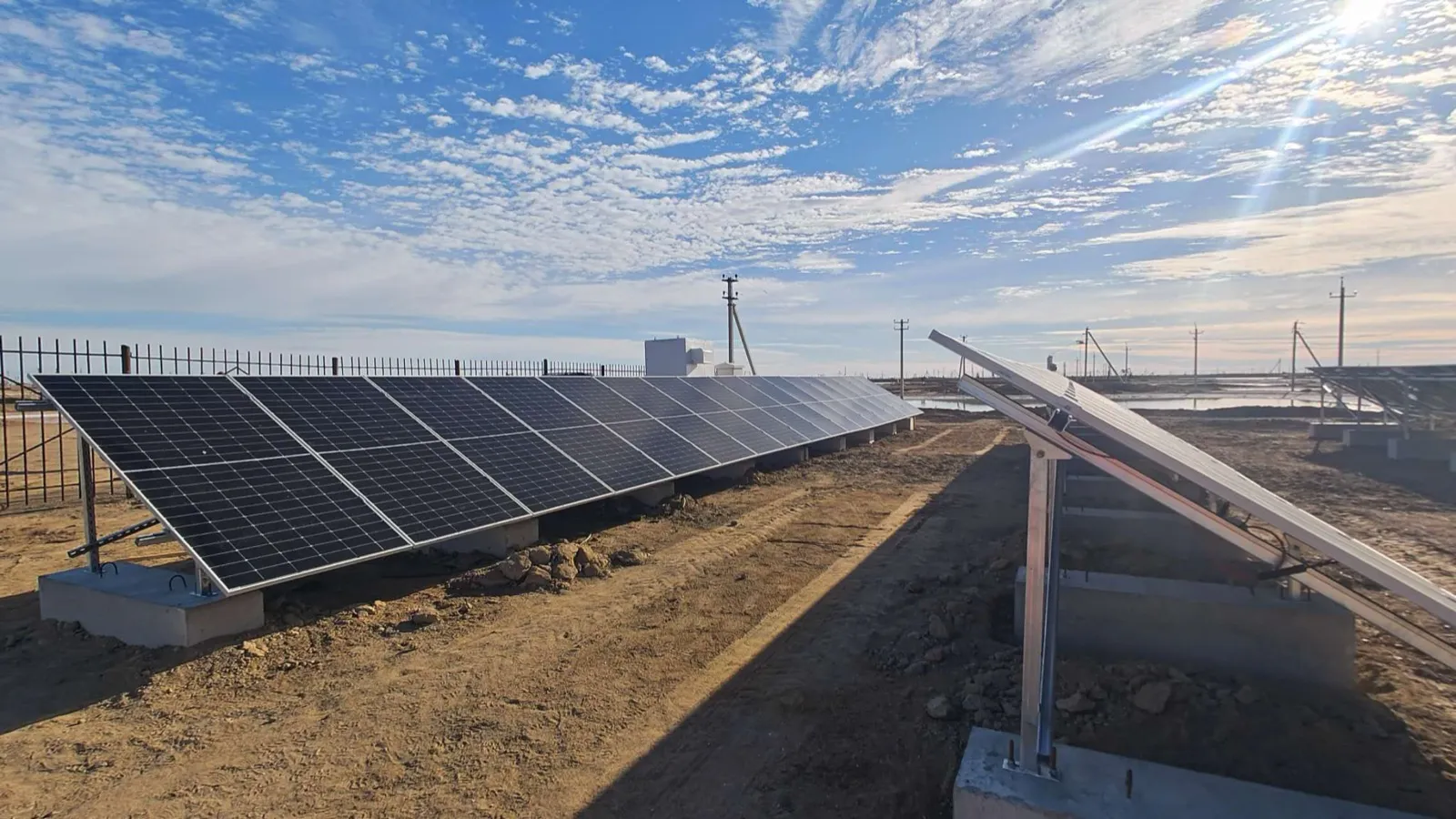 Solar PV array under installation