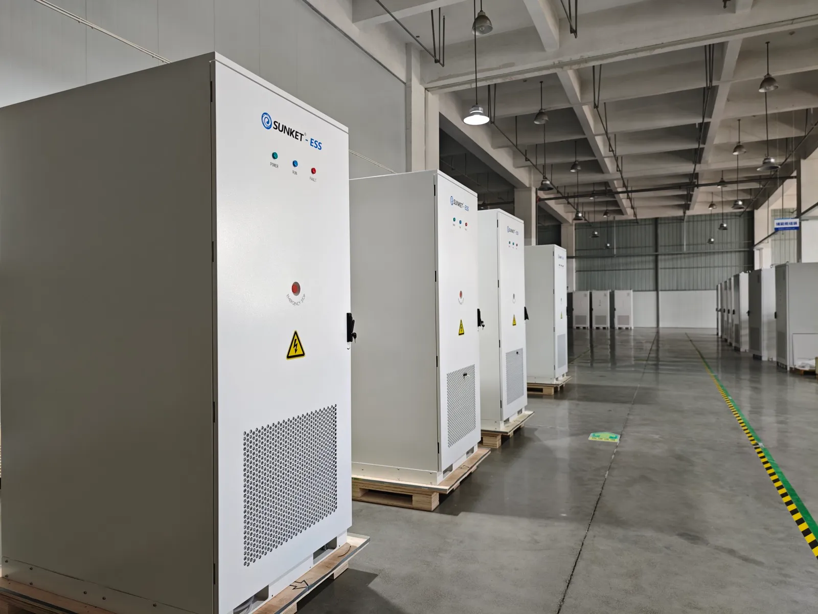 SUNKET ESS cabinets on the production floor
