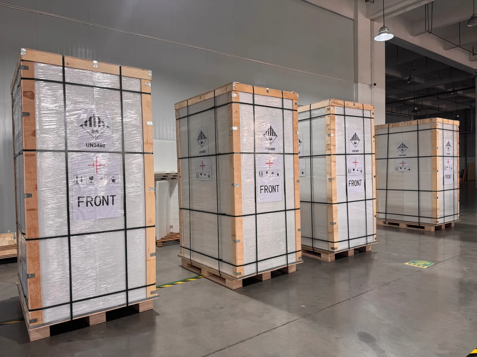 SKTESS cabinets crated for shipment